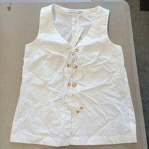 Women's Trina Turk White Sleeveless Blouse Size XS